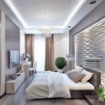 Гипсовые 3д панели в интерьере спальни фото